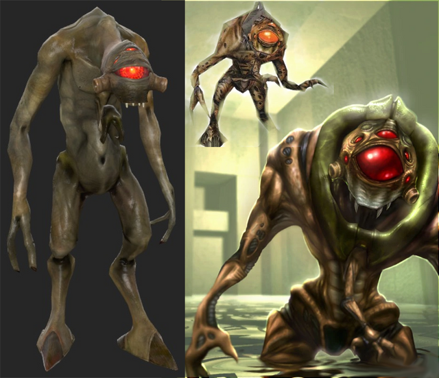 Does anyone think that the Vortigaunts in Half-Life 1 look so different because they've been modified similar to Combine soldiers?