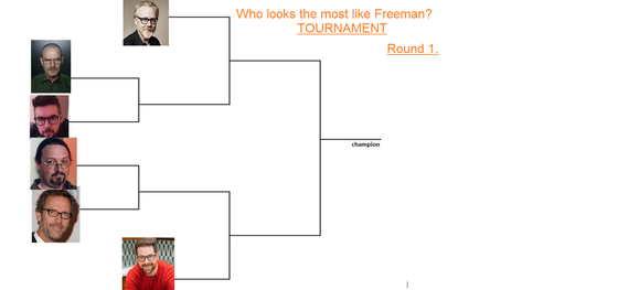 Introducing the "Who looks the most like Freeman" tournament. The answer to the question "Who looks the most like Gordon Freeman?"

Voting links in replies 