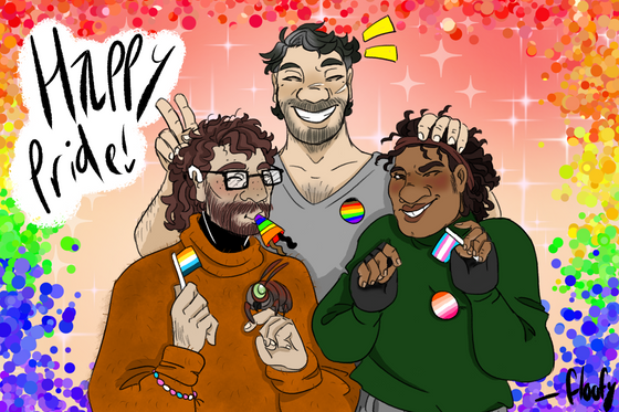 | HAPPY PRIDE |
It may not specifically be Pride month anymore but it's always Pride in this house baybey :o]

Some HC's I have for the main three:
Gordon - Trans aroace/questioning
Alyx - Trans Lesbian
Barney - Gay
<3