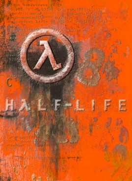 what is the in-canon explanation for the 8 next to the lambda logo on the half life cover?