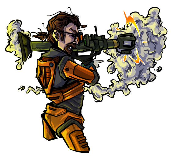 Gordon with the HECU launcher! 