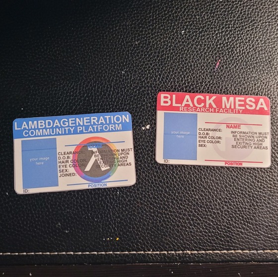 Yo whatup got bored again. Made these custom Black Masa and Lambdageneration ID tags. They fit the exact dimensions of a credit/gift card so you can follow the video tutorial from my last post on how I had made stickers, and slap them on a used credit/gift card. You can download these photos to print them yourself by simply right-clicking and then clicking save as. Leave some suggestions on what you want me to make next because I am running out of ideas. Thank you and enjoy. 