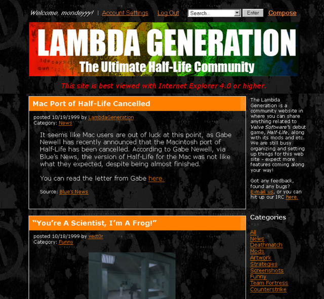 Who remembers logging in to Lambda Generation back in 1999? #retro