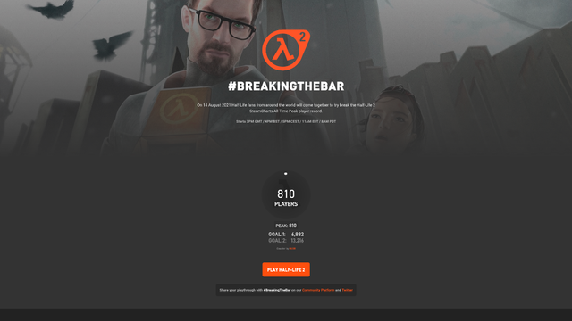 It's #BreakingTheBar day!

We've launched a special webpage for the event - See the live player count, launch the game and play alongside streamers from around the community.

https://breakingthebar.lambdageneration.com/

Let's Break that Bar!