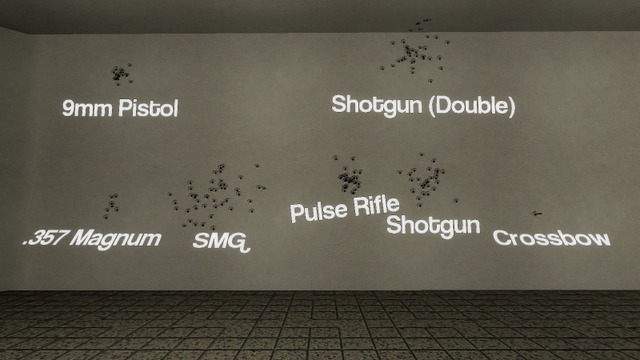 This is the bullet spread of all Half-Life 2 weapons.