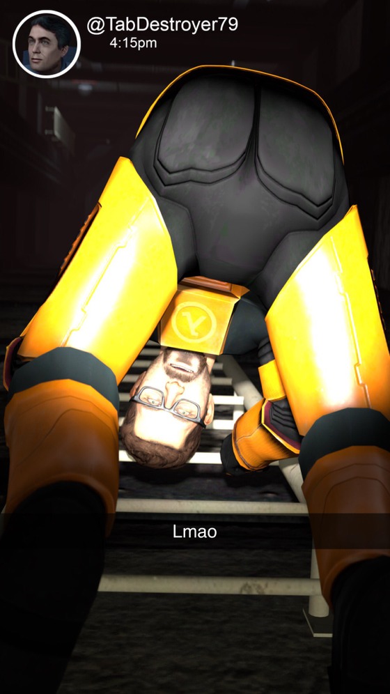 Half Life: The Snapchat Adventures part 11 - The Climb
No adventure through the bowels of Black Mesa is complete without a fight over butts.
See the whole series on my twitter: https://twitter.com/SepkoSfm/status/1392485587605594117