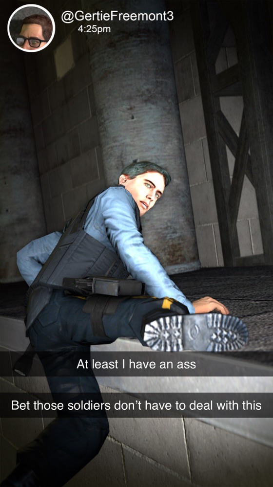 Half Life: The Snapchat Adventures part 11 - The Climb
No adventure through the bowels of Black Mesa is complete without a fight over butts.
See the whole series on my twitter: https://twitter.com/SepkoSfm/status/1392485587605594117
