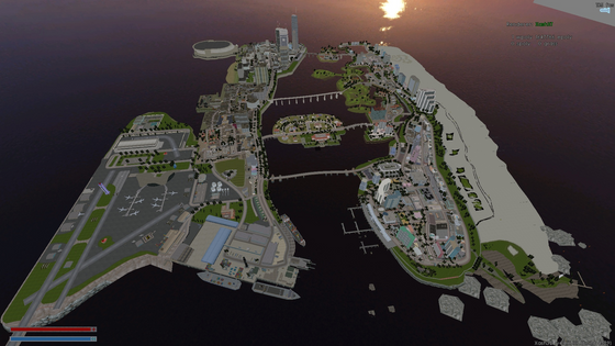GTA Vice City on Xash engine, 1:1 scale. Map size is 130k units.