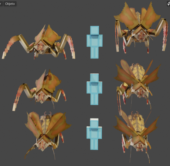 What do you guys think about Minecraft Antlions being torn apart just like in HL:A? Do you want me to implement it?
It won't be necessary to specifically shoot the Antlion's legs, it would simply serve as a visual resource to determine the amount of health the entity has left.
Normal poses to the left / Flying poses to the right