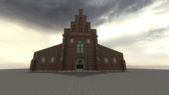 Classical European church in the "romanus" style.
Only brush work and legacy textures Half-Life 2.
Can be downloaded from the link on my site: https://posylkin.com/storage/tample_01.zip
Or find user AlexPos on GameBanana. 
Prototipe in IRL:
https://upload.wikimedia.org/wikipedia/commons/6/6e/Church_of_Our_Lady_Queen_of_the_Polish_Crown_in_Kotusz_%2811%29.jpg