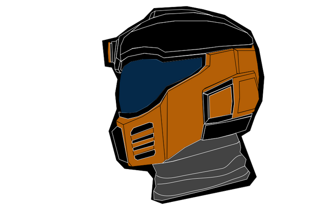 H.E.V. suit helmet I made in Google Drawing with the Polyline tool.