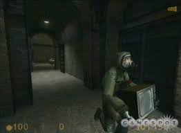 I think the first screenshot of Half Life 2's beta. 