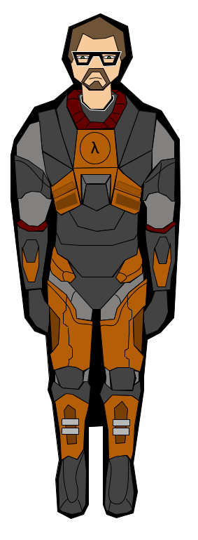 H.E.V. Suit made in google drawing :). This took me 5 hours to make. But with Gordon Freeman.