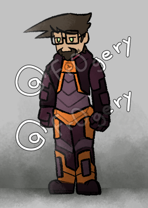 so a little bit of history about this design : i was going through some of the dms of my friends and found a really old doodle of freeman in this design and colors while i was very fresh into half life. I then thought "wow, these colors and that simple design HEV suit are pretty cool" and drew this

calling this Slim HEV suit