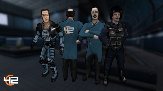 Probably going to be a looong time before I update the C42:Contact project again. In the meantime, here's the Colony 42 crew.

Credit to LeonelC for the AI Upscale pack, BrussTrigger for the new scientist heads and myself for the mostly basic reskins