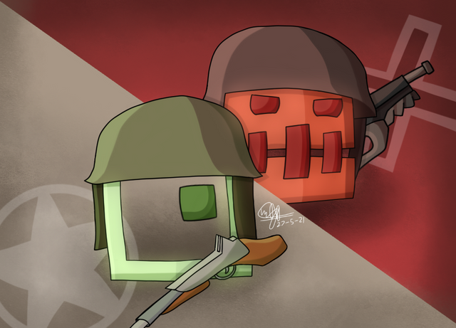 Old arts again, but this time it's Geometry Dash x (Valve IPs). I picked TF2, Portal 2, DoD:S and CS:GO for this. Sadly, I have no mood of continuing this for now (because I have L4D2 and HL in work and currently not working on it since forever :( ).

Yes, the guns are inaccurate because I didn't know anything about guns, shush it.