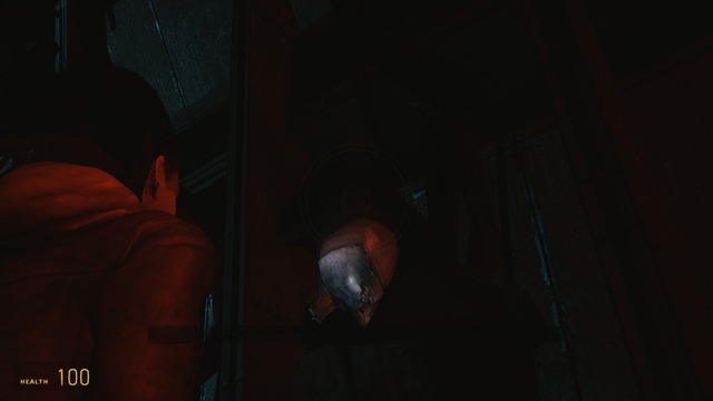 I was playing Episode 1 yesterday and I noticed something unusual. Normally a stalker's eyes looks like two small black holes, but this stalker on the train you and Alyx are taking to escape City 17 has a different type of eyes compared to the other stalkers, as you can see in the images.

If anyone has an explanation for this, then write a comment. My personal theory is that this stalker is not 100% a stalker and that he still remembers who he was before the Combine captured him.