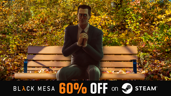Pay attention, scientists!

Fall for G-Man all over again with Black Mesa, now 60% off in Steam's Autumn Sale.

<https://bit.ly/3HwjK8n>