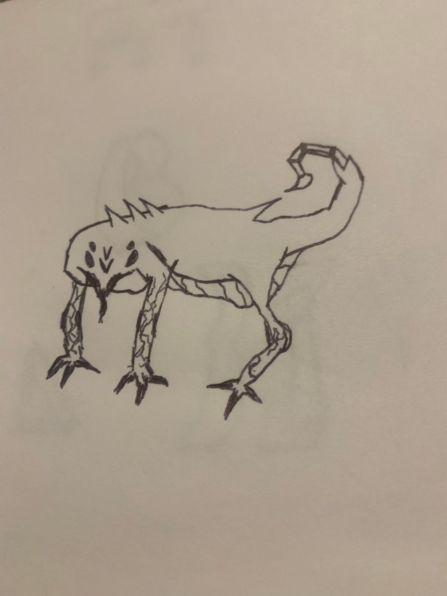 This is something I made myself. A fiction alien hybrid mix of three things. Half scorpion, half houndeye, half bullsquid. Don’t know what to call it though.