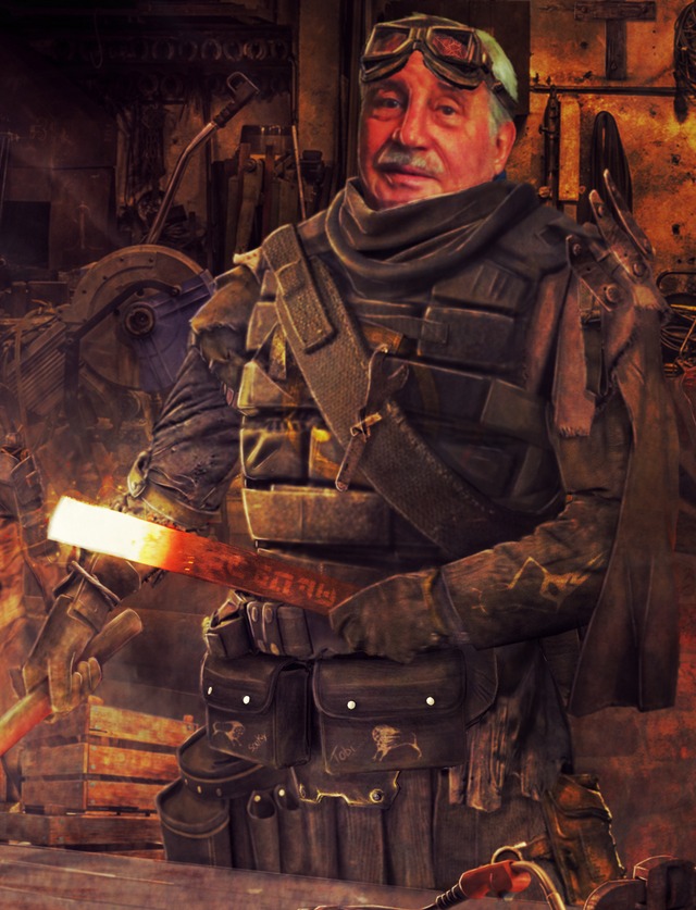 "Andrey the Blacksmith" for my fanstory "Half-Life : Ravenholm". A Rebel old man who repair armor and other stuff inside the Ravenholm Mines. 
Inspired by Stalker games and my wife's grandfather. 
#CommunityCreations




Like always photobashing, matepainting, digitalpainting and of course some assets are from Half-Life games !