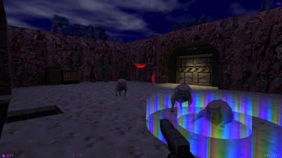 Added a night outside part for the map and Made the hud purple
What do you think of the houndeye shockwave in this light? I think it looks kinda cool