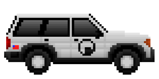 Half-Life Black Mesa Security SUV pixel art.
This isn't the final design, I'll probably go back and rework it.