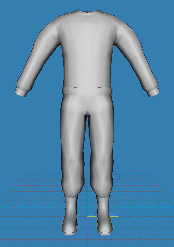 Remember Danny's disembodied head? Well, I've just finished his body! Have some timelapse screenshots of his body being created, as well as a screenshot of what it USED to look like 5 years ago! Starting with Romka's (weird) massn mesh, I smooth out several bits of the mesh, pulled the PS2 scientist's shirt over, tweaked it and filled in the blanks (as the massn's torso needed to be replaced). More in next post.