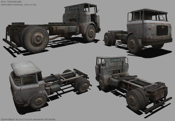 Well, since Episode 4: Return to Ravenholm will most likely never come out, and the developers probably won't be able to release the assets to the community, I was hoping somebody could start up a project to remake this truck seen in pre-release renders. Unfortunately these seem to be the only pictures we have of the model, but fortunately they're very high quality renders.
The truck is modeled after the Skoda-Liaz 706 RT. It makes an appearance in HL2 and HL:Alyx as well.