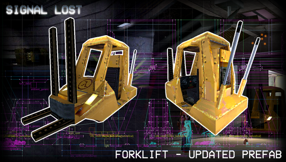 If you're forklift certified you're 100 times more likely to win the lottery. Fact.

Its been a bit, have a little update! This new forklift prefab was created in the spirit of the old train from the alpha & the train used in subtransit. When an update is released, all maps with forklifts will be updated to use this one instead.