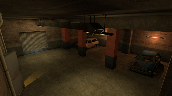 Context: There has been a storm in City 17 and some garages are now flooded.

I made this small map to practice the interior lighting and the result is not bad, so I wanted to share it.
