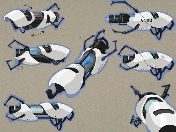 Exploring Valve Archive, part 1.

valvearchive.com>archive>Portal>Portal>Art>portalgun.jpg

This image appears to depict early design concepts for the portal gun, showing different white casings, alternative moving parts, and what seems to be a prevalence of wires hanging from the handle section. 

Edit: The image originates from the official Portal 2 Collector's Edition Guide, a book which I would very much like to get my hands on.