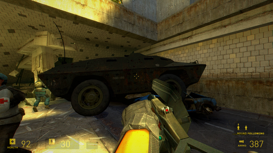 Isn't this the APC from HL2 Beta? (Edit: According to a reply it turns out this model in this main screenshot exists only in the final game)