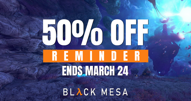 Big day today, Freeman! 

After all, our Midweek Madness 50% discount on Steam ends tomorrow, March 24th! Not long if you want to get the game for a fellow scientist or two. 

Buy now: https://bit.ly/3oeAf1s