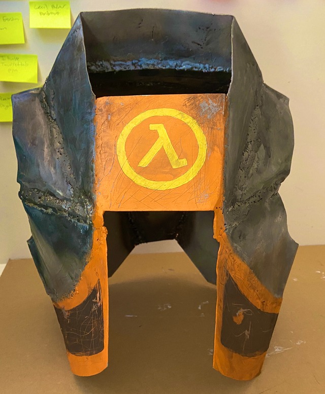 I made the chest plate for the HEV suit in my metal shop class. Ignore the horrible welding