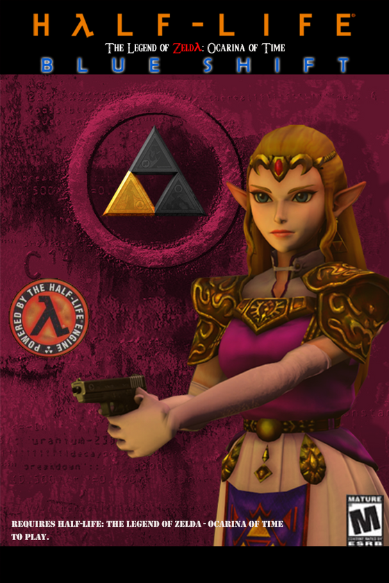 Made some more, this time for Opposing Force, Blue Shift, and one novelty cover art featuring Majora's Mask. Yes, I decided to change BS and OPfor's background color because when I use WIP version which is using actual colors, one notable Half-Life modder says that its too different from main character displayed. And yes again, I make HL:TLoZ - MM as standalone, according to MM's nature in LoZ lore.... Oh, and I used Juniez Classic Weapons Pack (except for Fierce Deity Link, which uses default Half-Life 2 MP7A1).

In any case, I would like to hear some Zelda fans to comment about some details I use in these artworks. :)

in the end, many thanks for @Andr3.mdl  again for his help regarding empty HL cover background and for those who appreciate my work!

#RunThinkShootLive #SourceFIlmmaker #HalfLife #WON #Valve #Sierra #fanart #CommunityCreations #Crossover #OpposingForce #BlueShift #BlackMesa 
