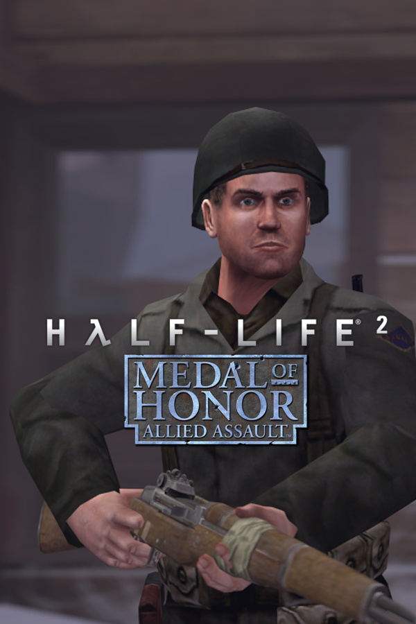 "You didn't play. You volunteer." 
-Medal of Honor: Allied Assault / Frontline tagline, 2002 

Paying a tribute to the basically grandfather of all Call of Duty games, I decided to create this Half-Life 2 x MoH: Allied Assault artwork, where I imagined a basically the game Allied Assault, but now as a Half-Life 2 total convertion. This artwork was  excerpted from my another artwork which originally featured in my "Rasputin - Half-Life 2 x The Legend of Zelda: Twilight Princess [SFM]" video. And yes, its actually game asset being ported to Source (but as Garry's Mod workshop asset, not a mod at all). And not gonna lie, I'm amazed that it uses standard HL2 characters' bone system rather than trash ragdoll bones, which makes it easy for me to making animations in the future if I want to. Last but not least, no. Day of Defeat: Source is NOT better than this game. 

Feel free to use this as non-Steam library cover art (if u happens to add MOHAA to Steam, anyway. The game doesnt have Steam release at all).


#SourceFilmmaker #SFM #Valve #crossover #WW2 #HalfLife2 #SourceEngine #fanart #coverart


