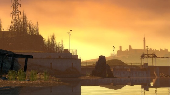 Took a screenshot of the sunset in Water Hazard. Absolutely stunning.