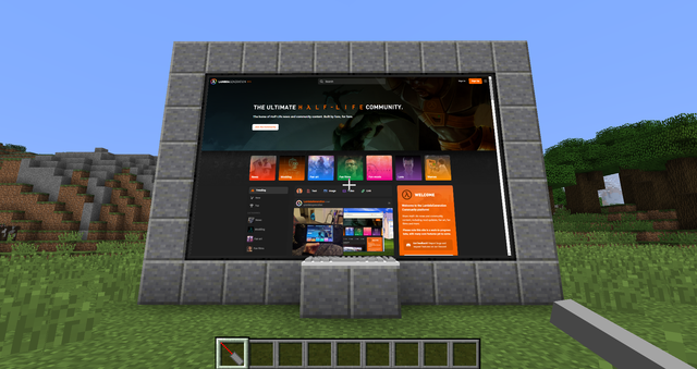 Here's my entry.
#LambdaGenerationOnMy
This is the website in Minecraft on a large screen using a mod called WebDisplays.
The item I'm holding is a laser pointer that's used as an input device so you can scroll the page and click on stuff. Really neat.
