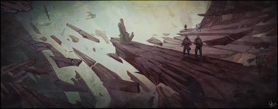 "Xen Patrol"

I paint over a cinematic screenshot of Dishonored for fun, as i imagined some Combine soldiers patroling on some Xen rocks.