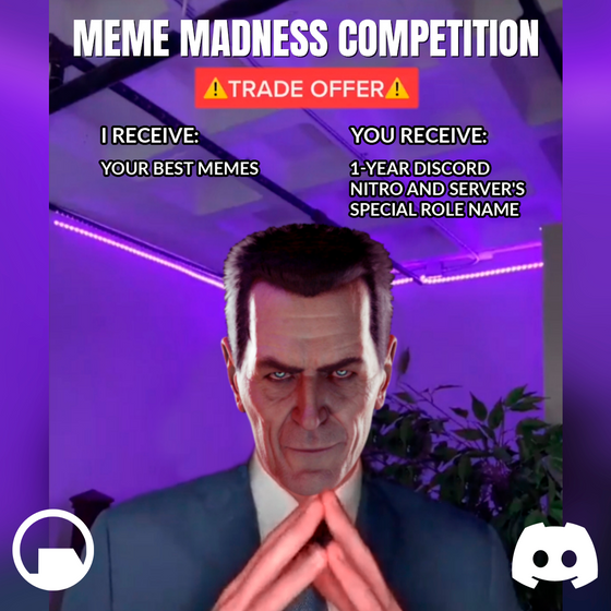 Another important event revealed in action. We will be holding a Meme Madness Competition on @Discord. 

Prepare your best #BlackMesa memes for a chance to win exciting prizes. Join here: https://bit.ly/3szoDaY
