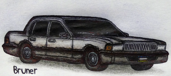 "Don't shoot that car!"

Drawing of the car alarm car (Buick Century) from the Left 4 Dead series.