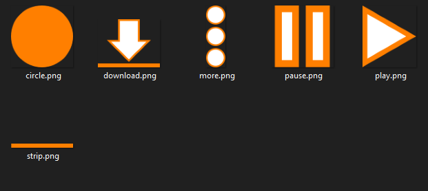 I didnt liked the default Google´s video player so i started  making some icons for a more LambdaGen-styled video player. But i never liked them and the "project" died. Here are the icons i made. hope the devs see this :p
