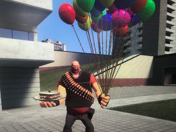 Heavy offers a sandvich and balloons in hopes of TF2 being saved.
#SaveTF2