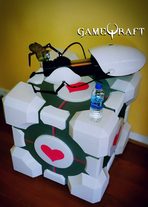 Lifesized Poral Companion Cube and Portal gun with detachable Glados PotatOS !!

3D printed over several weeks- life sized modular design, multifunctions as a toy chess for the kiddos! handheld Portal gun with removable Glados Potato (hand painted)
 ~water bottle for reference 

"The Enrichment Center reminds you that the Weighted Companion Cube will never threaten to stab you and, in fact, cannot speak."

see more @ youtube.com/gameqraft

#gameqraft #bringgamestolife 
#portal #portal2 #portalcompanioncube #companioncube #portalgun #glados #gladospotato #potatoglados #potatos #lifesized #3dprinting