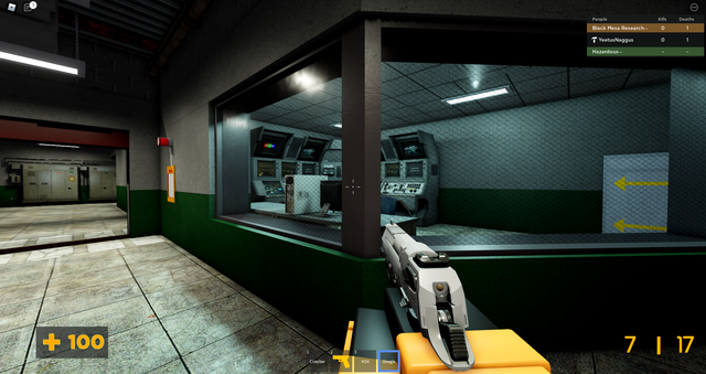 Working on a Half-Life multiplayer game! 

Here's a screenshot with a We've Got Hostile inspired map called 'Warehouse'