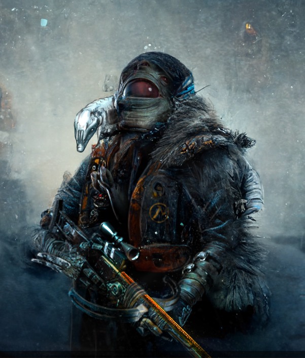 A group of Rebels in the Arctic, surviving against the Combine and the harsh weather. A Vortigaunt Trapper and his Skitch pet. And a scientist, accompanied by their modified Hunter.




Like always photobashing, matepainting, digitalpainting and of course some assets are from Half-Life games !
