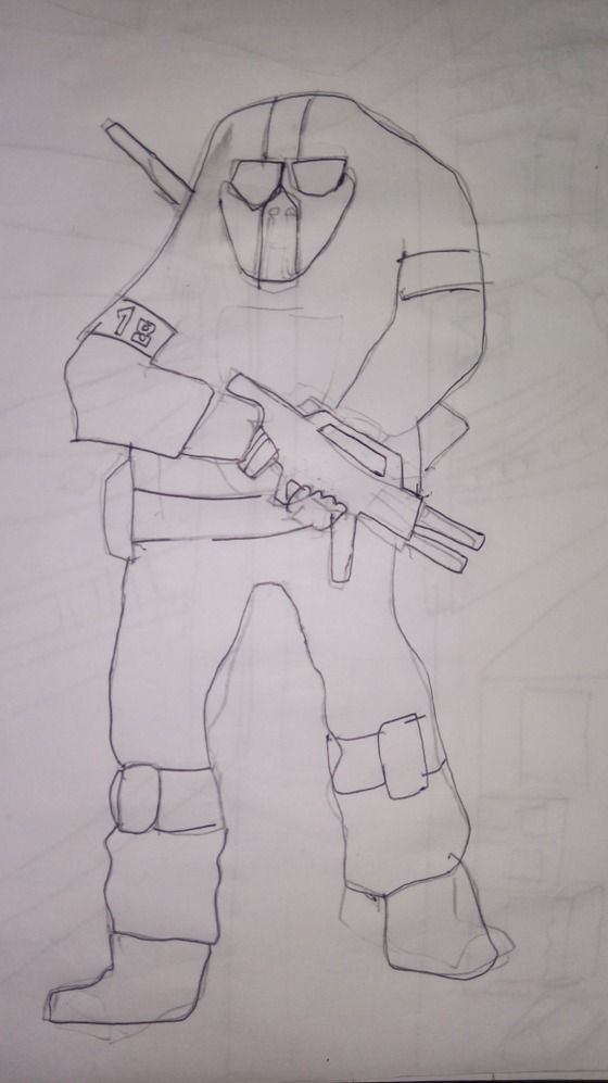 Half-Life Dark Mission 2 concept art overwatch soldier elite(yes this rank is higher than overwatch soldiers), its design is a modification of the combine elite (hl2 beta) design i had the idea to make this ''new'' type of combine from my last post that I only made it just to choose a design for the overwatch soldiers for the Dark Mission but I liked both designs so I decided to create another combine, if anyone needs to give me a suggestion for the design just comment , and I changed the camouflage color to a black color.
