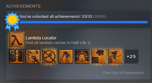 100%'d Black Mesa the other day, and just today I 100%'d HL2!
now to get the episodes

oh god