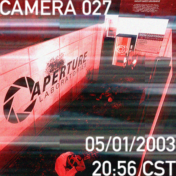 Recovered CCTV snapshot from Aperture Science taken around 8:56 PM Central Standard Time, approx. 6 minutes after the activation of GLaDOS.
