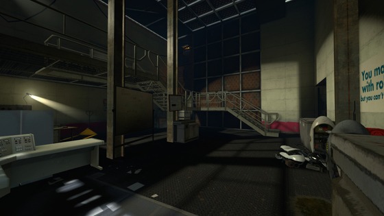 Experimenting with restyling Portal 1's Test Chamber 19 BTS in something closer to Portal 2's artstyle.